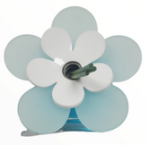 Debora Carlucci Renoir Collection Aqua Blue Scent Large Square Diffuser Bottle w/ Vibrant Flower Top 7 oz.
